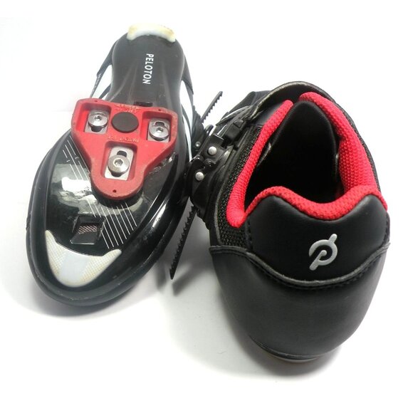 Peloton Cycling Shoes Size EU 40 US Men's 9 US Woman's 7 W/Cleat - Black/Red - Picture 9 of 11